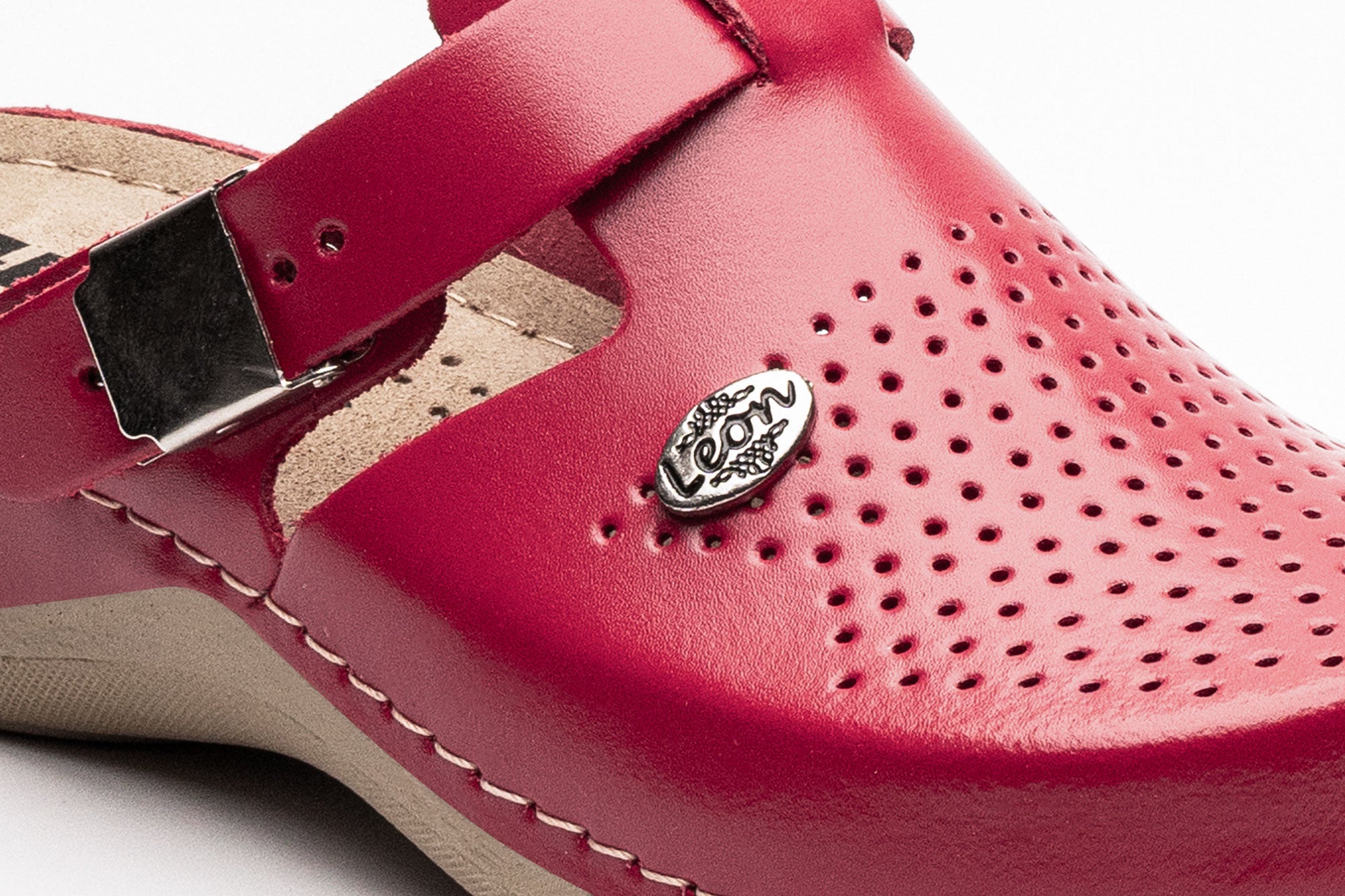 Lana Läder Clogs - Röd