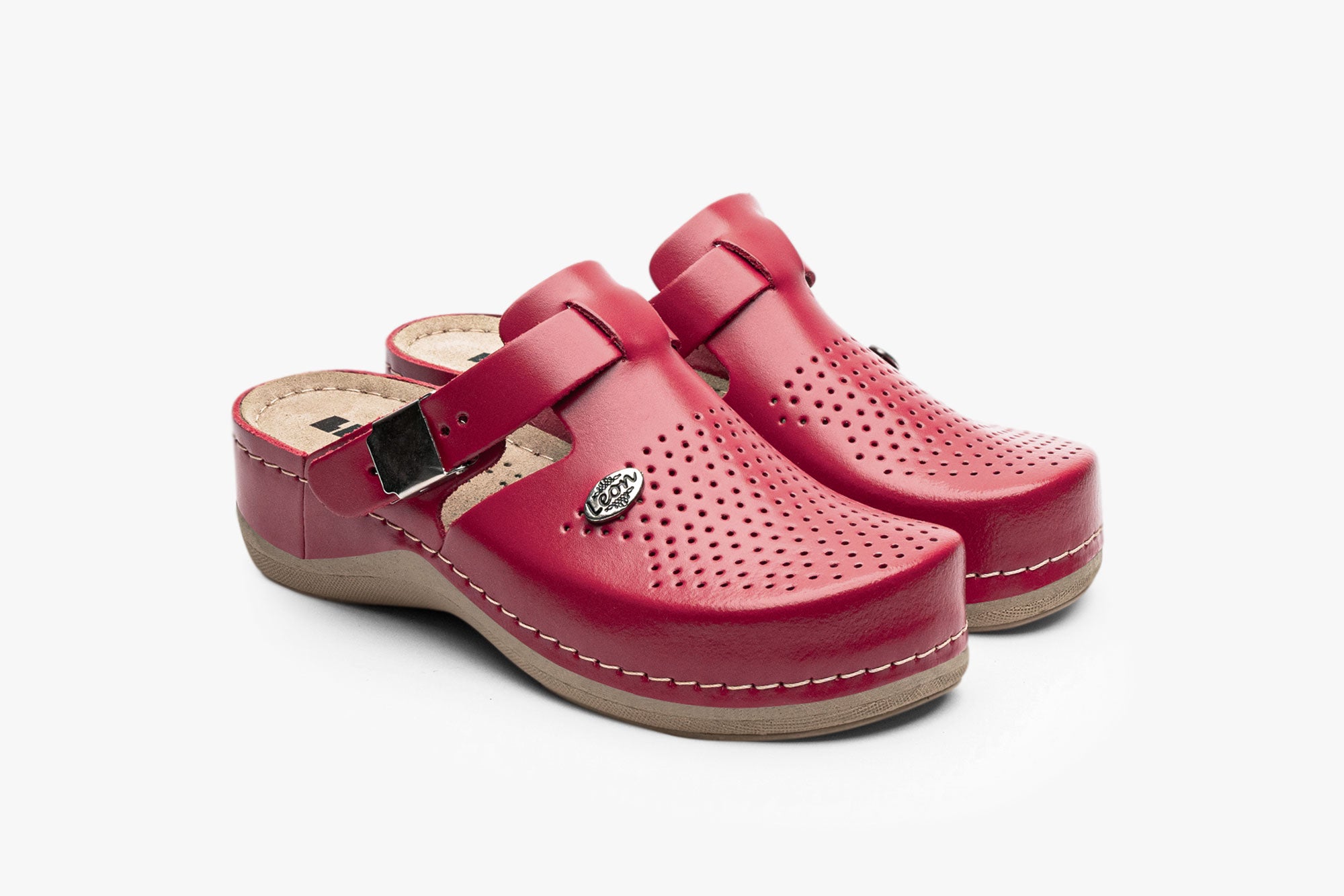 Lana Läder Clogs - Röd