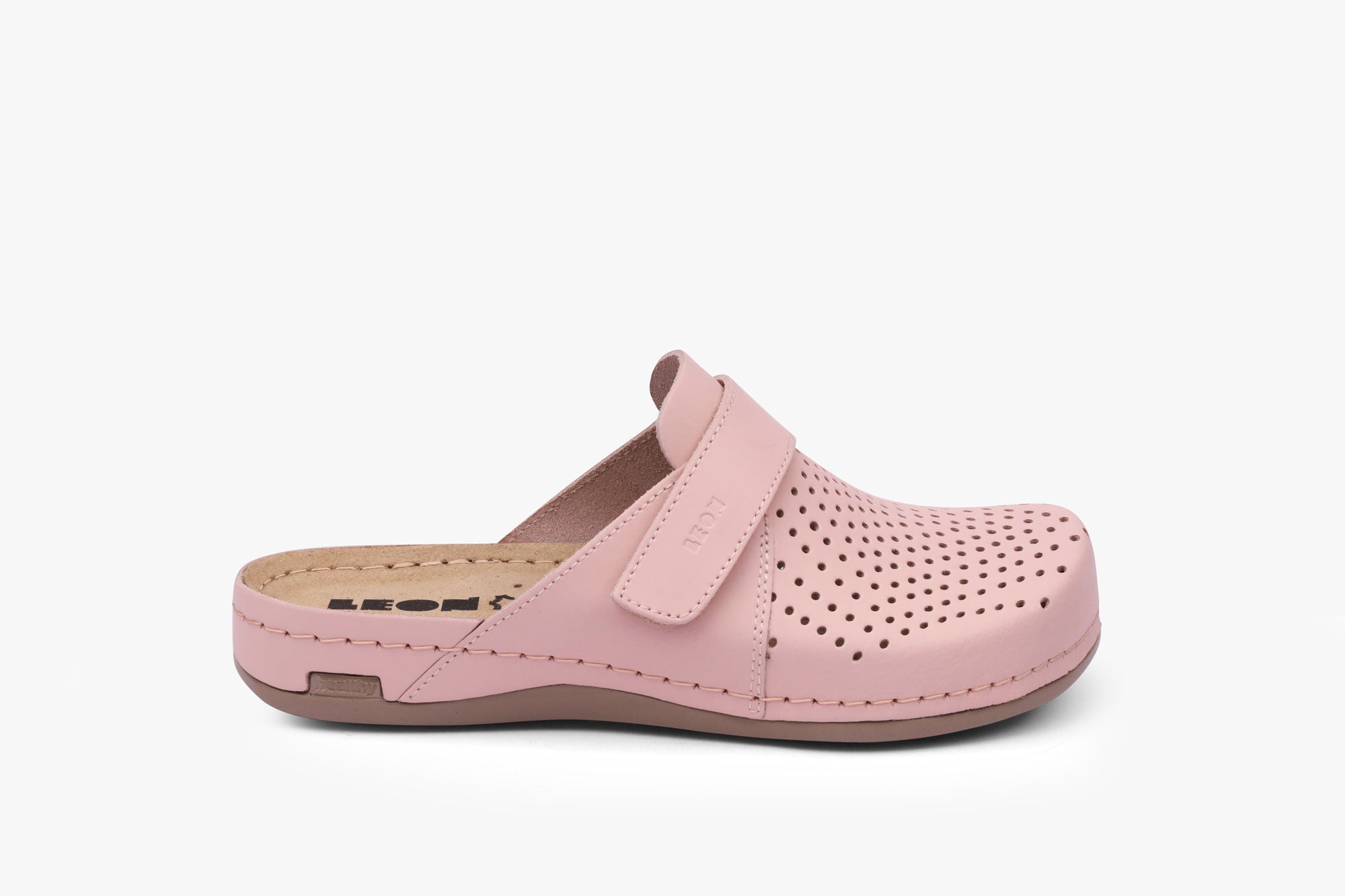 Leona Bakkar damclogs i läder - rosa