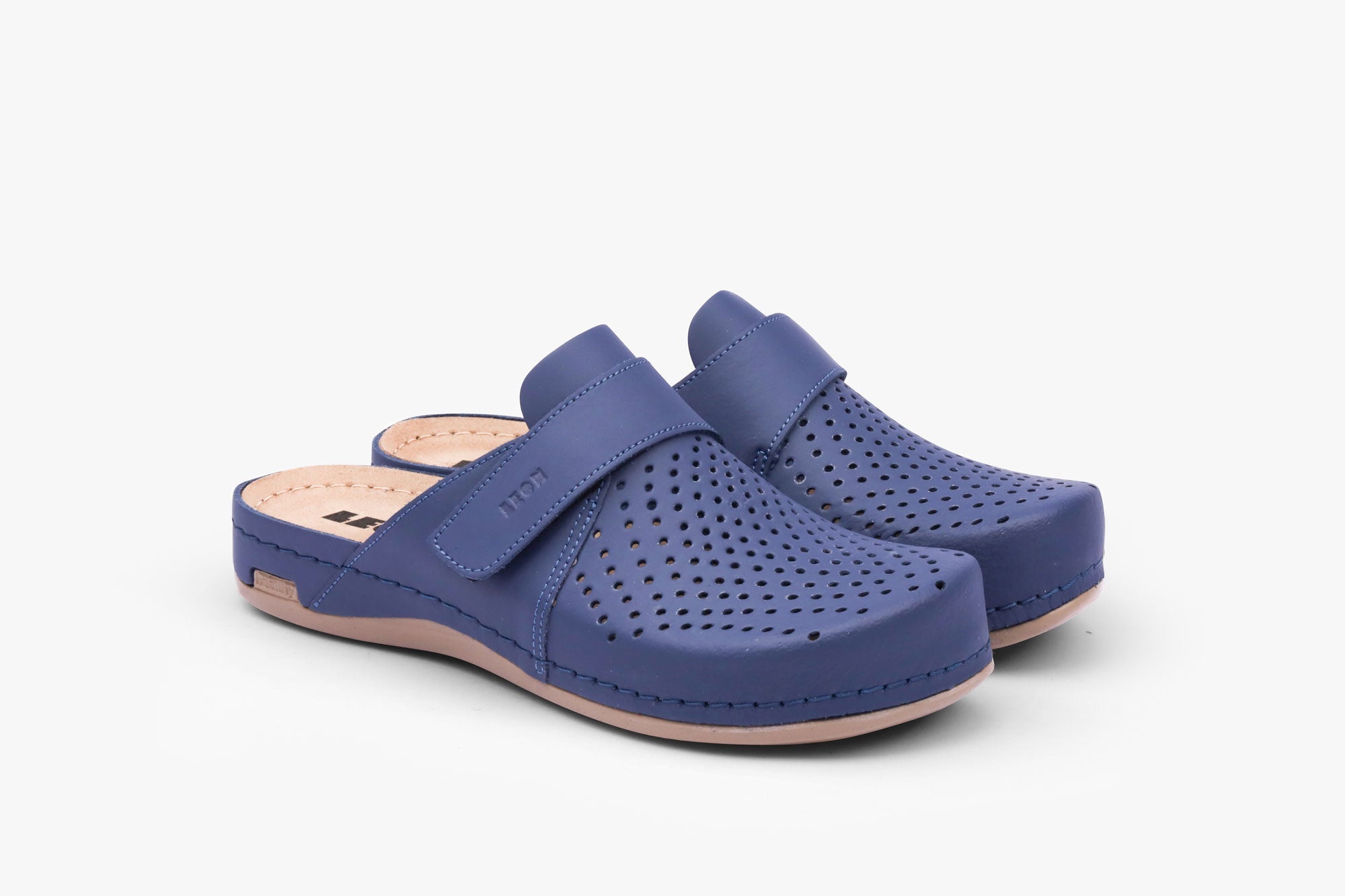 Leona Bakkar damclogs i läder - blå
