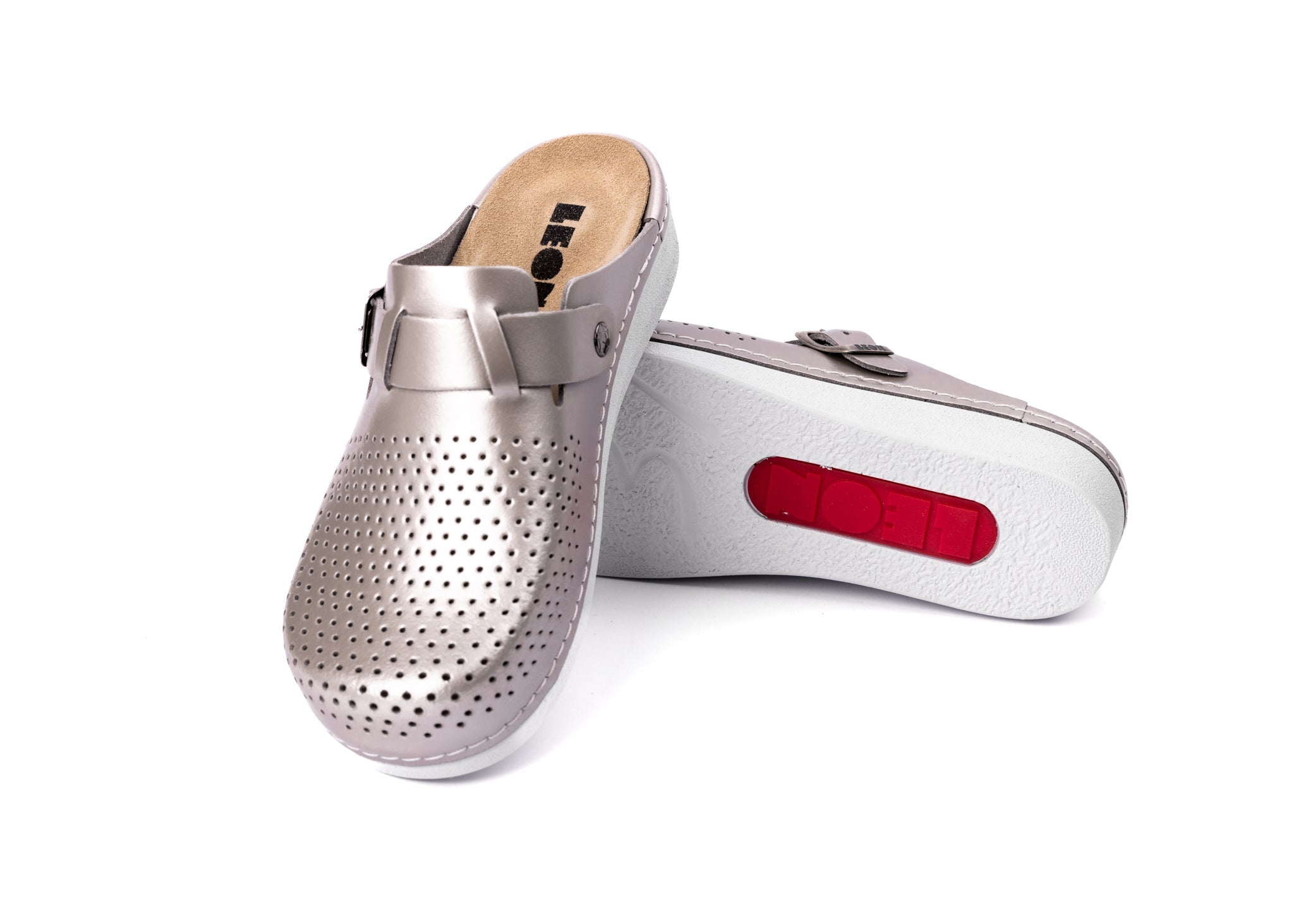 Nora IV Läder Clogs - Champagne