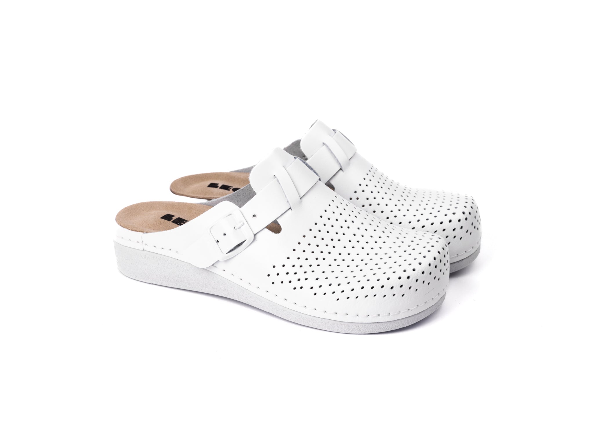 Nora IV Läder Clogs - Vit