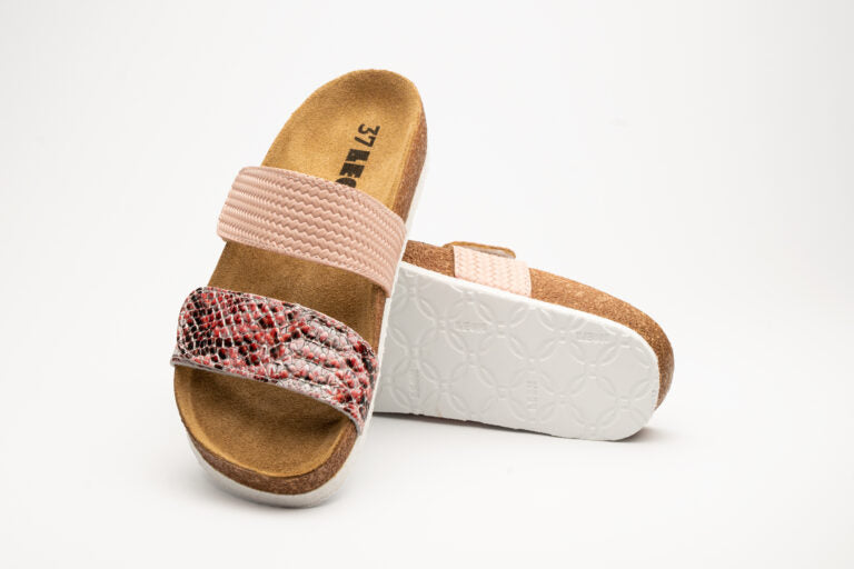 Atalanta Sandaler - Rosa Ormskinn