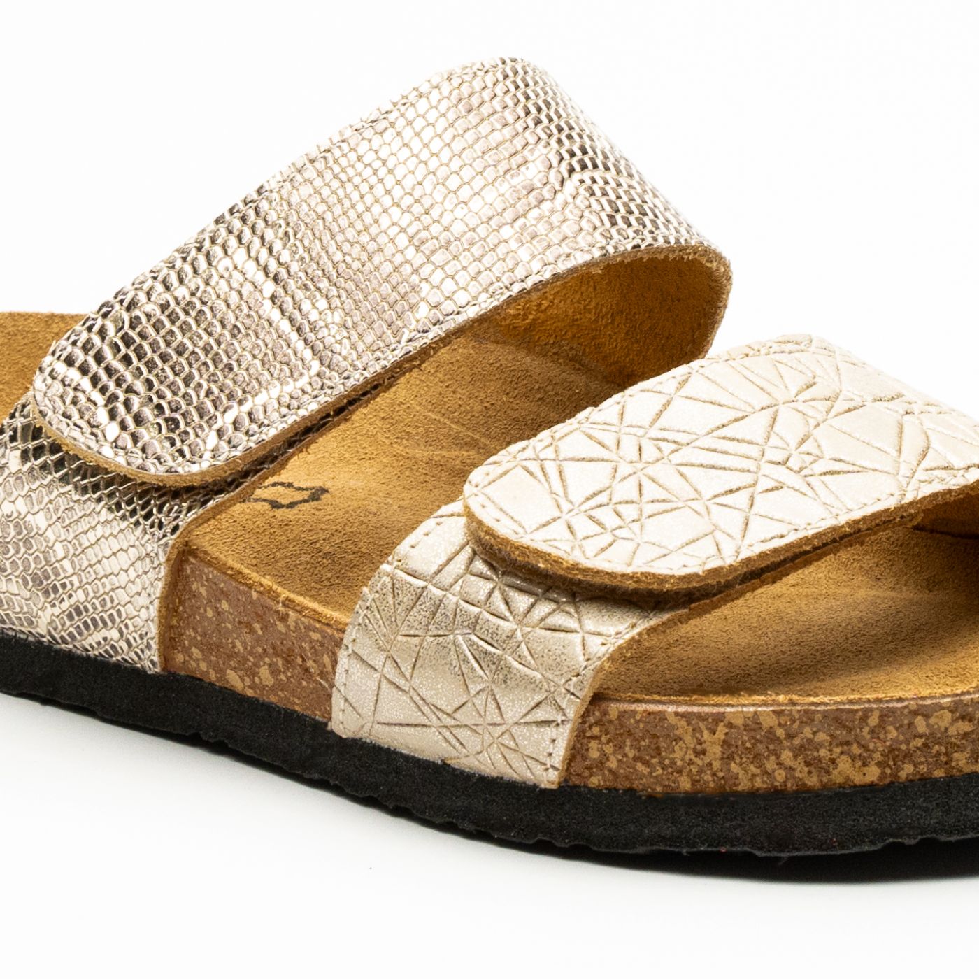 Atalanta Sandaler - Guld Ormskinn