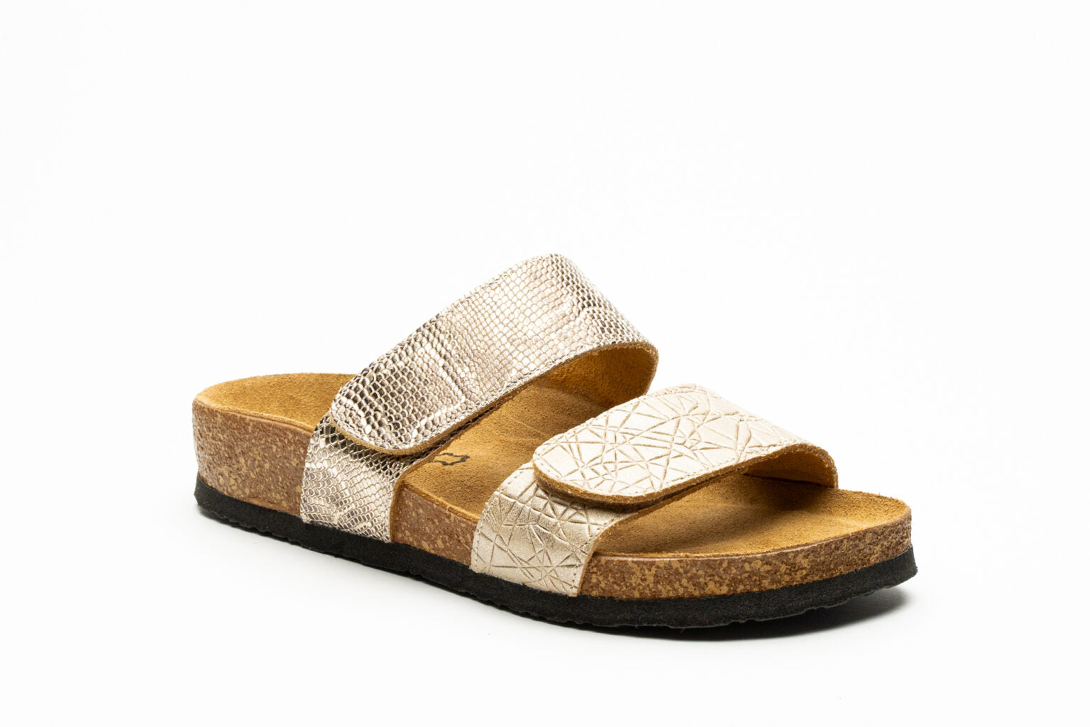 Atalanta Sandaler - Guld Ormskinn