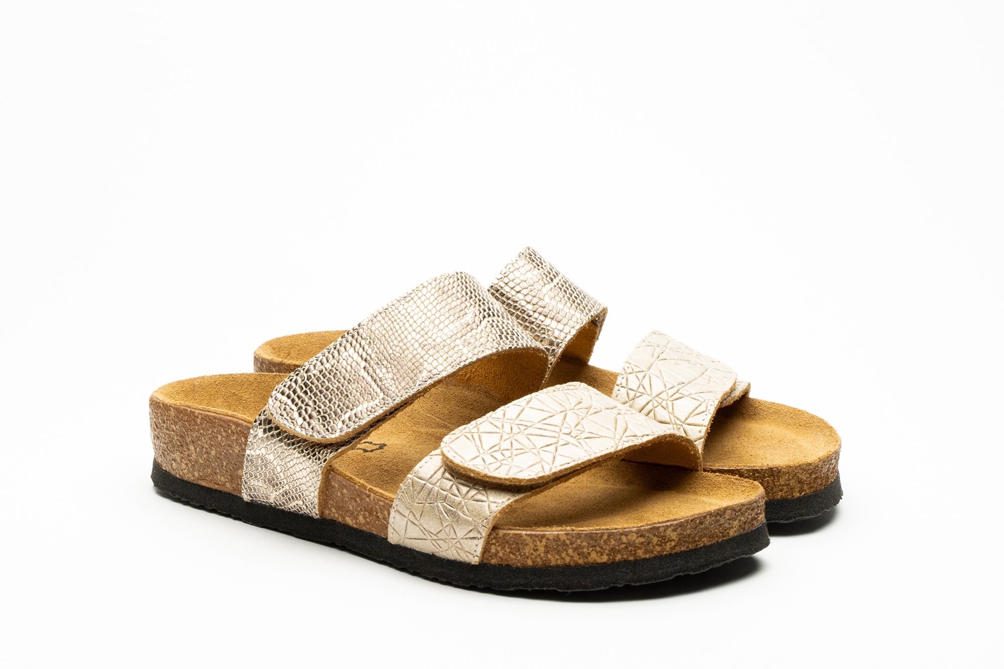 Atalanta Sandaler - Guld Ormskinn