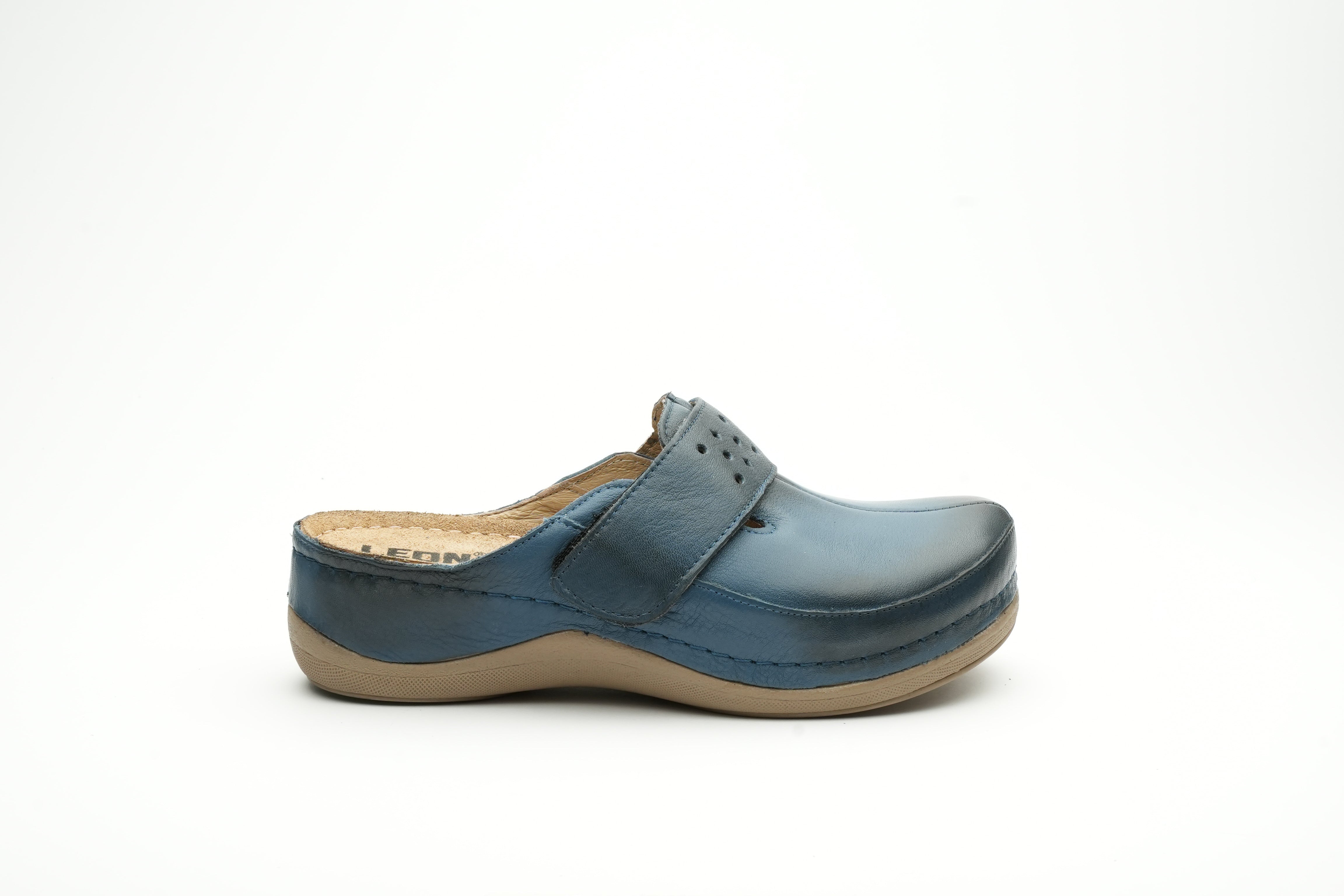 Lara Lädertofflor - Mörkblå