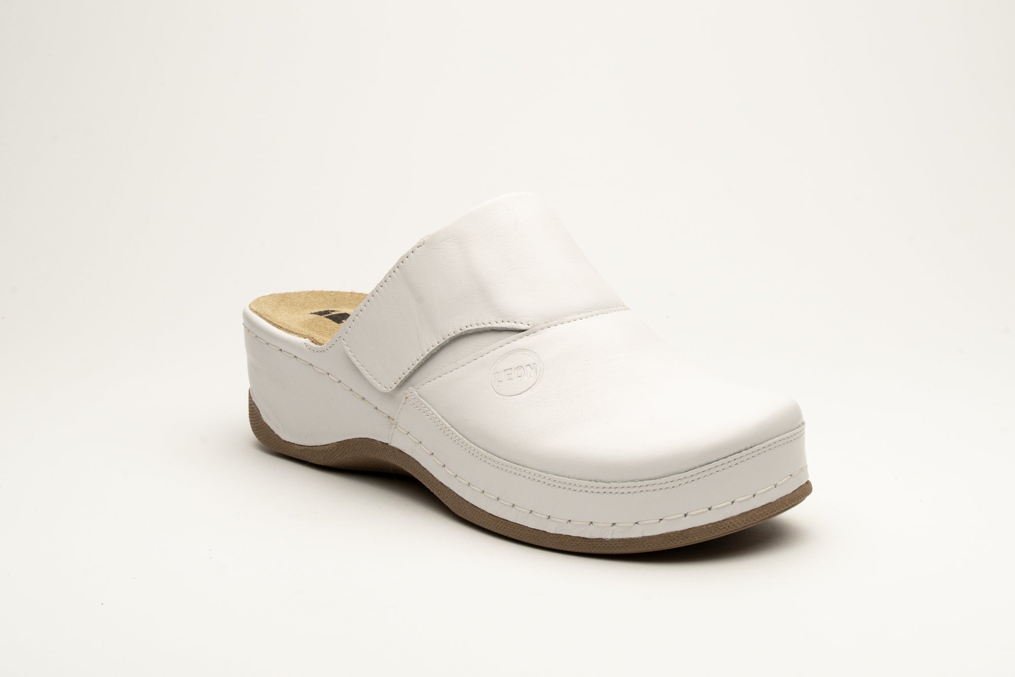 Aurora - Dam Läder Clogs - Vit