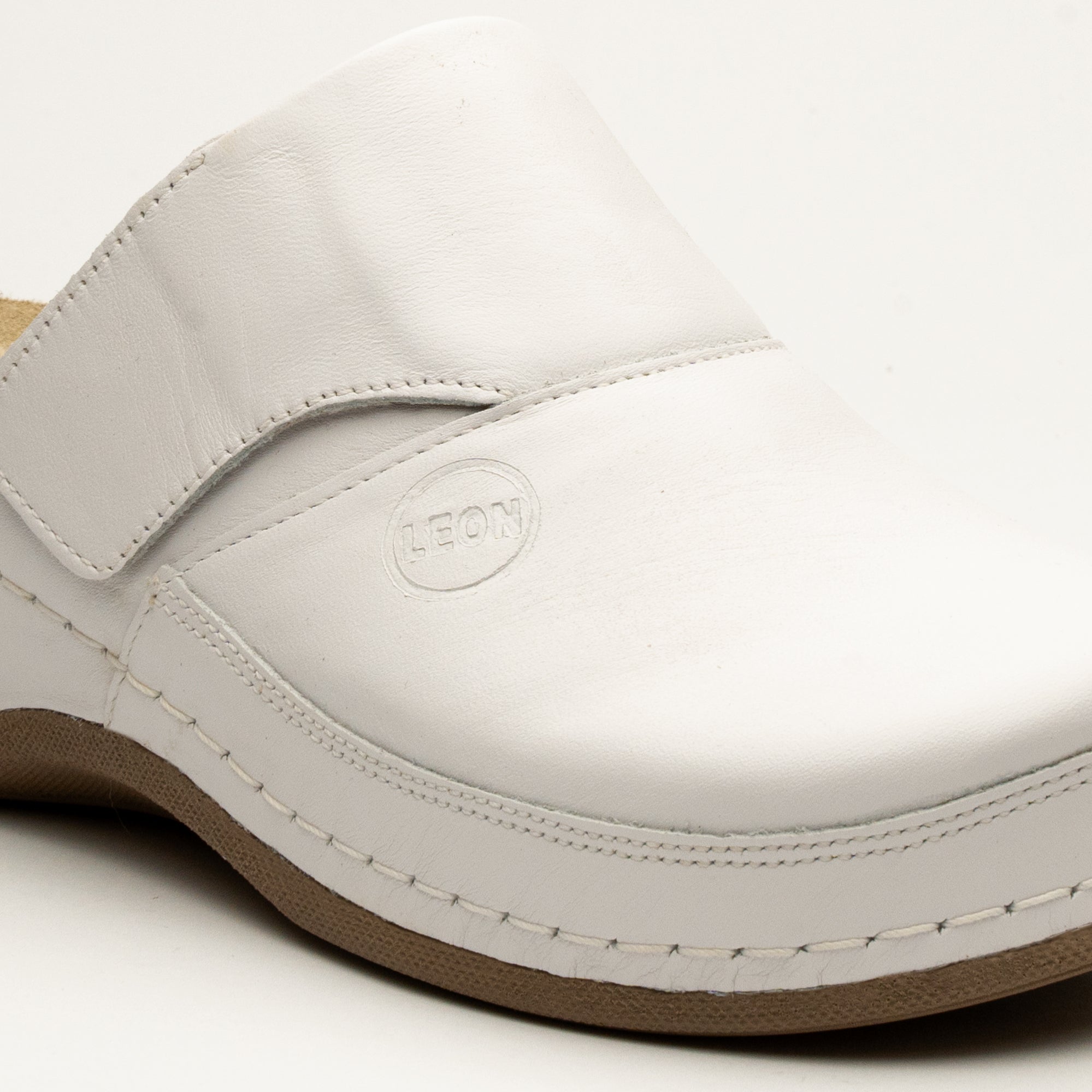 Aurora - Dam Läder Clogs - Vit