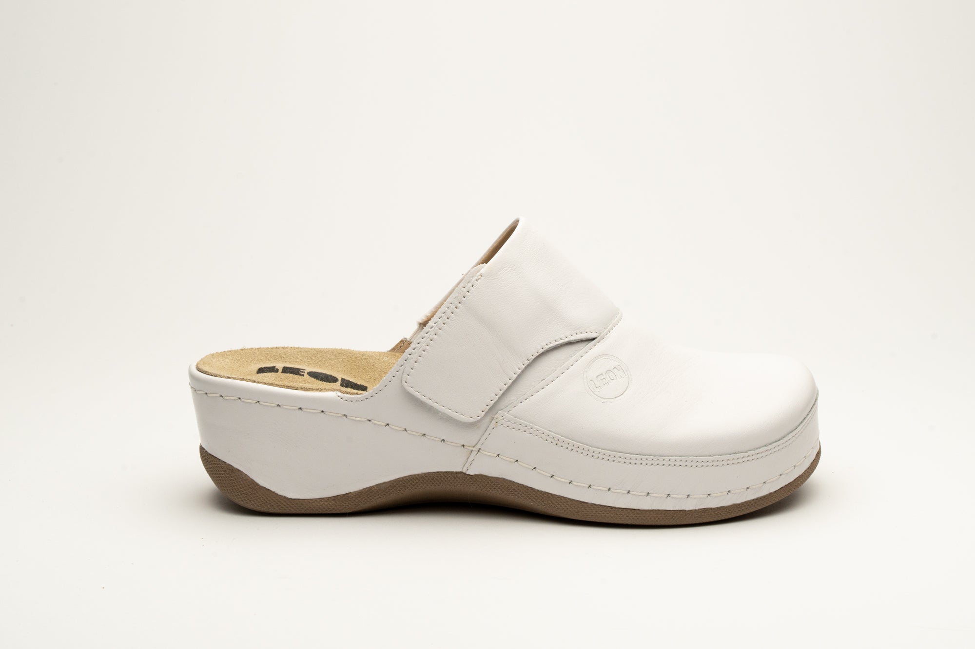 Aurora - Dam Läder Clogs - Vit