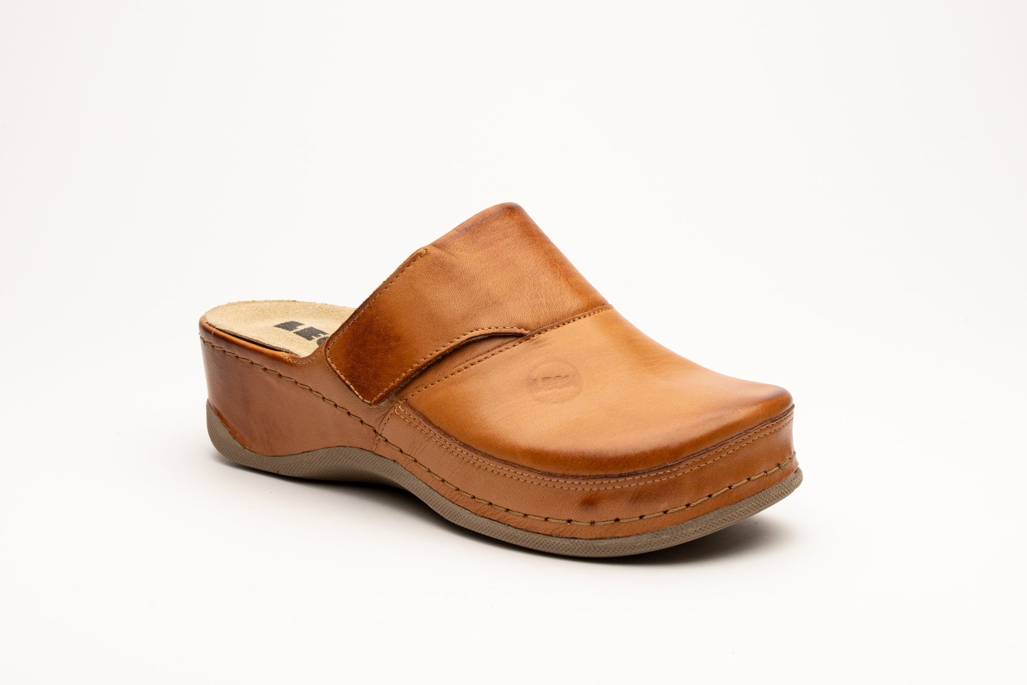 Aurora - Dam Läder Clogs - Brun