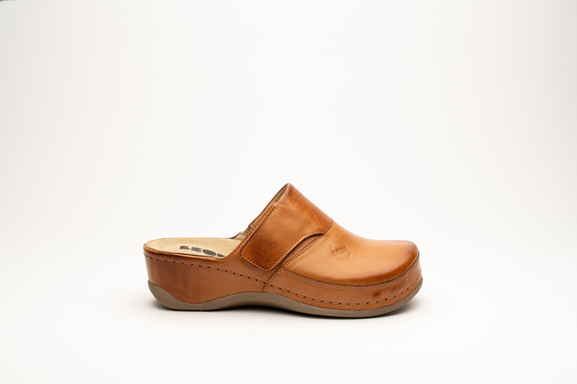 Aurora - Dam Läder Clogs - Brun