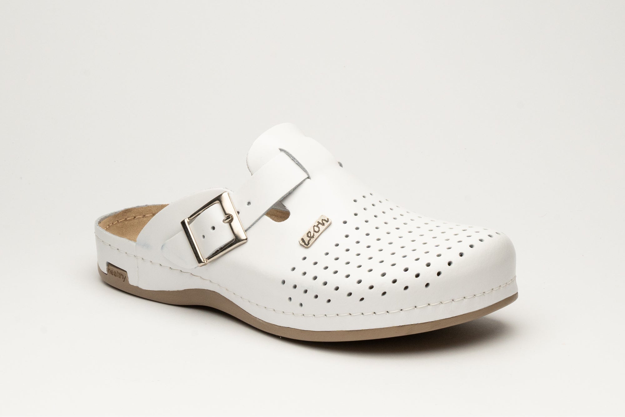 Kasper herrclogs i läder - vit