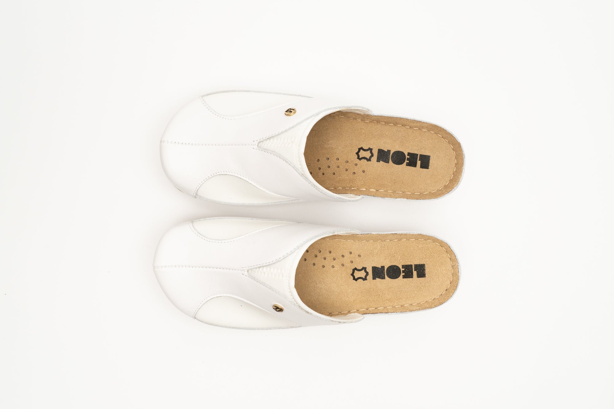 Aria Dam Läder Clogs - Vit