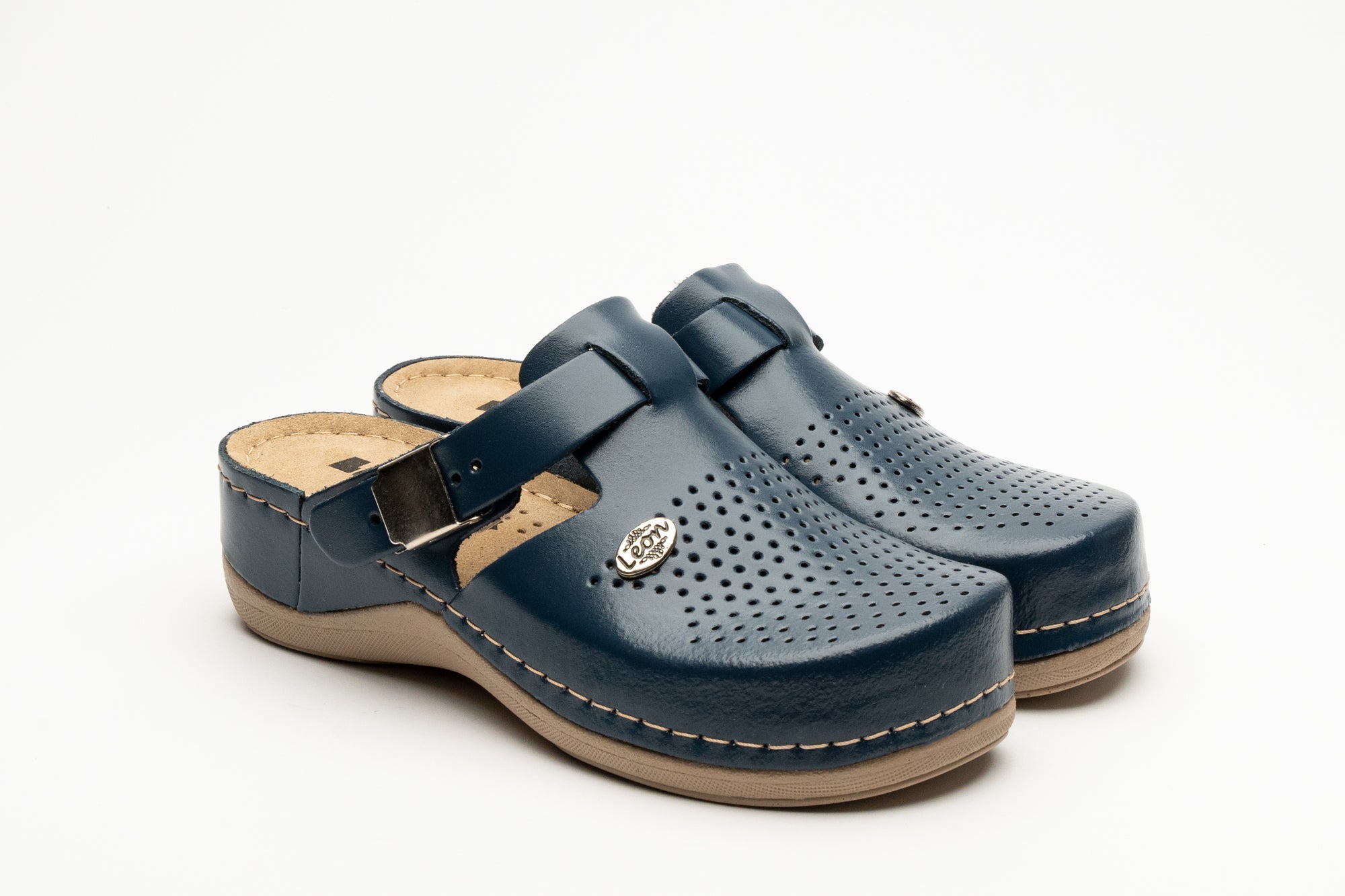 Lana Läder Clogs - Mörkblå