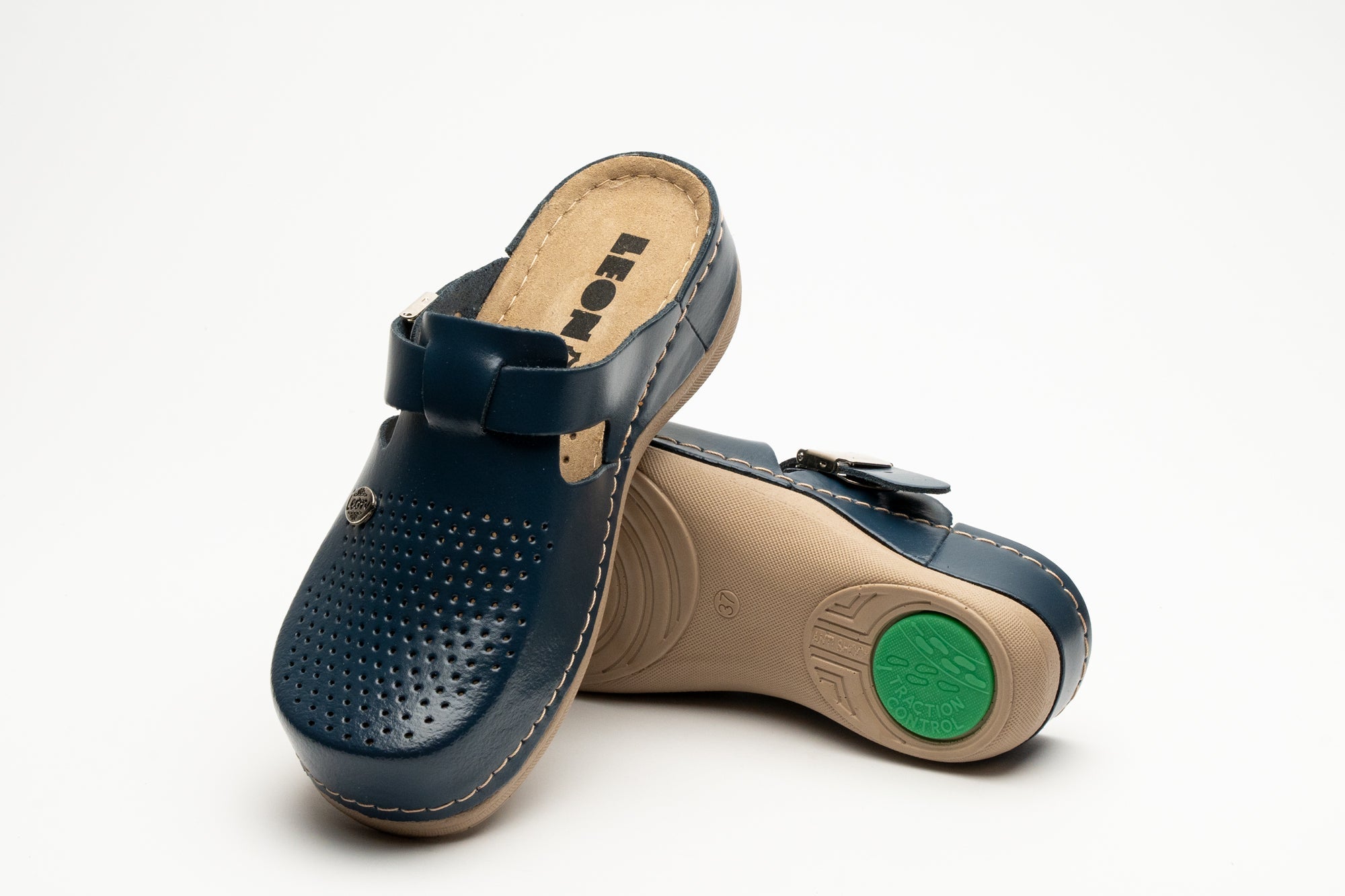 Lana Läder Clogs - Mörkblå