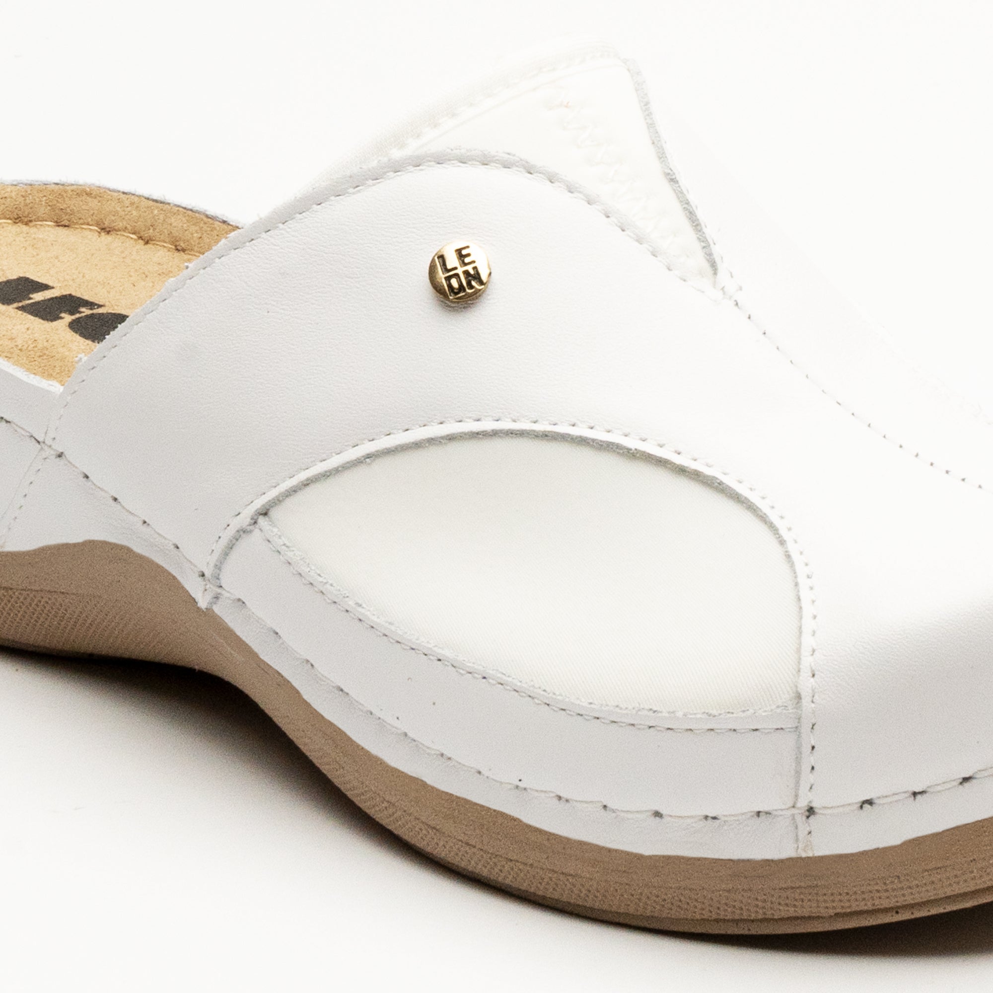 Aria Dam Läder Clogs - Vit