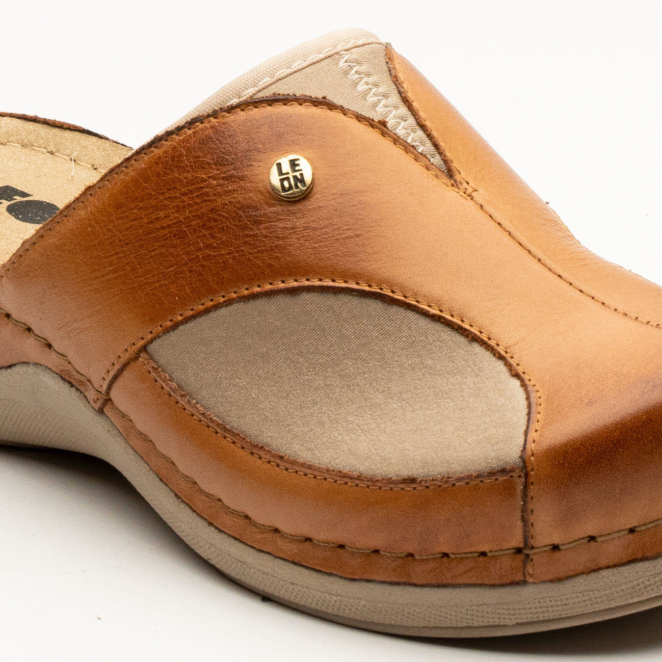 Aria - Dam Läder Clogs - Brun