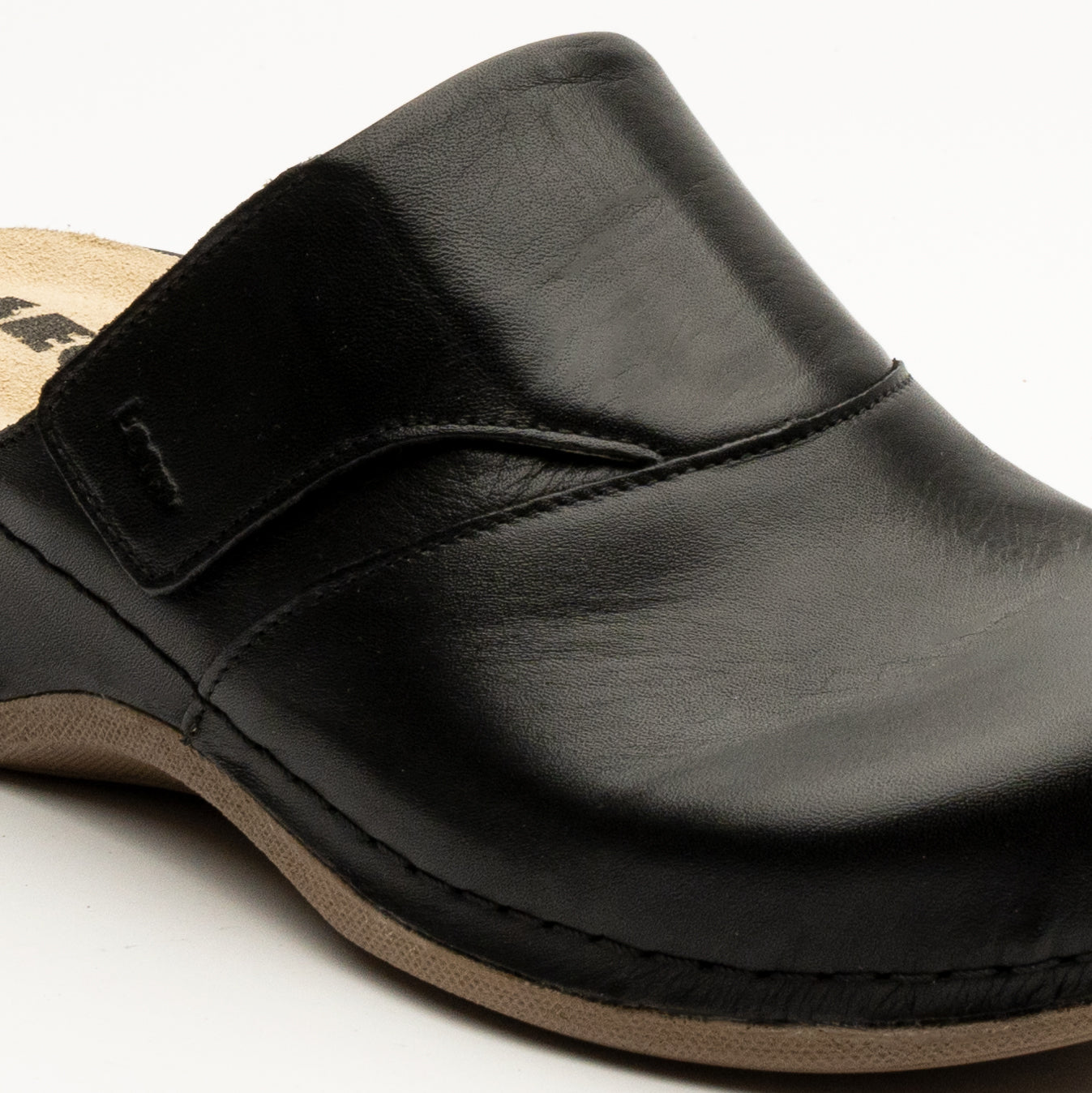 Aurora - Dam Läder Clogs - Svart