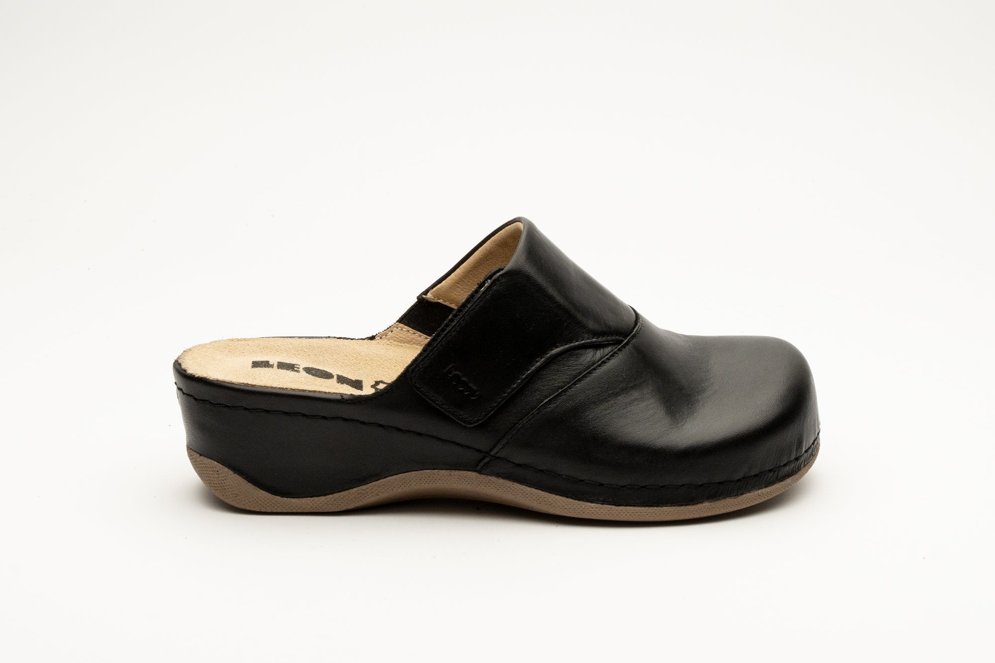 Aurora - Dam Läder Clogs - Svart