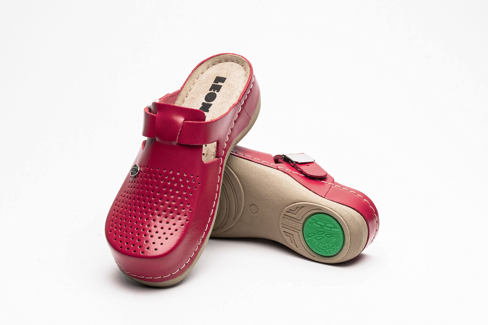 Lana Läder Clogs - Röd