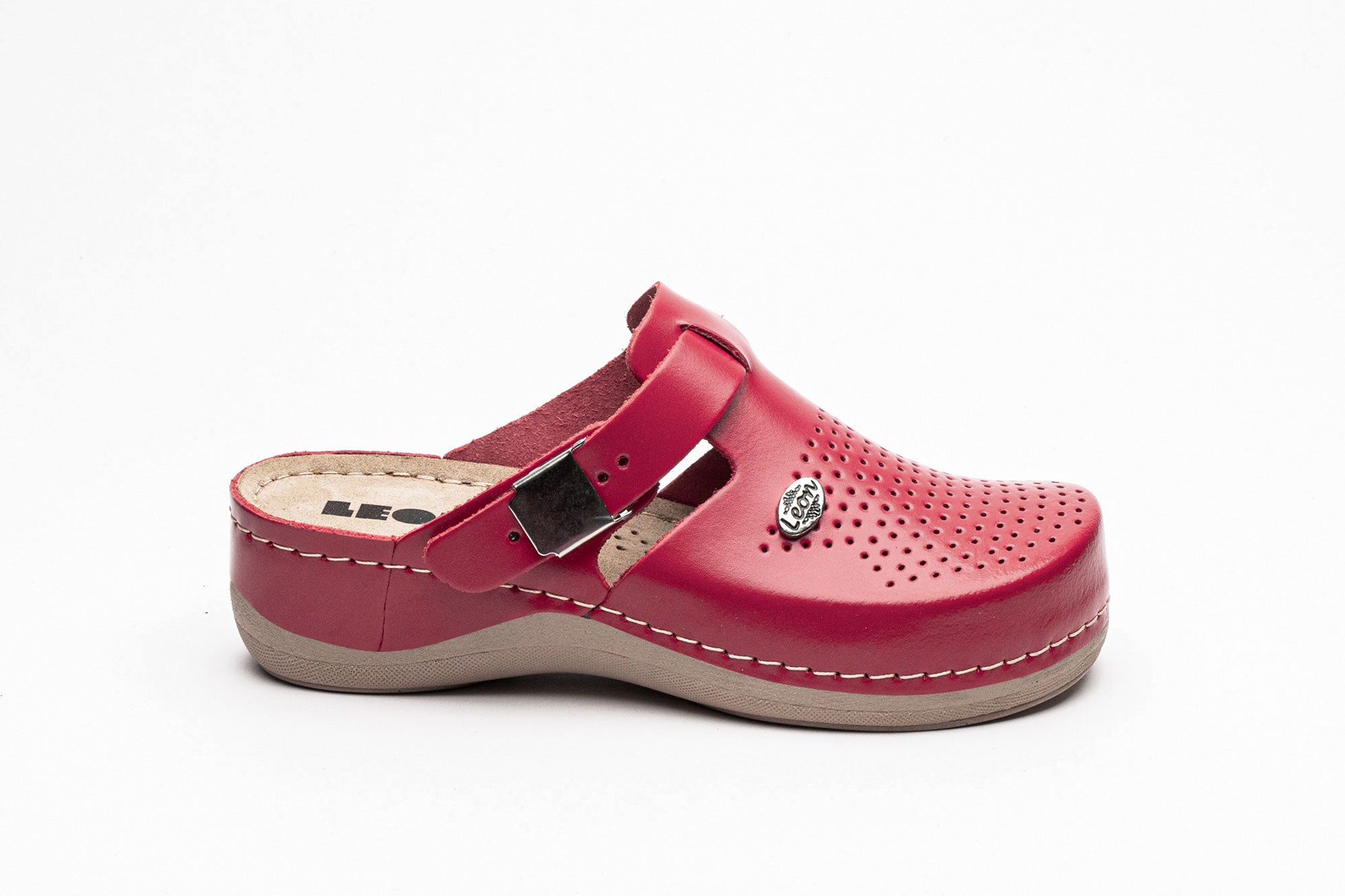 Lana Läder Clogs - Röd