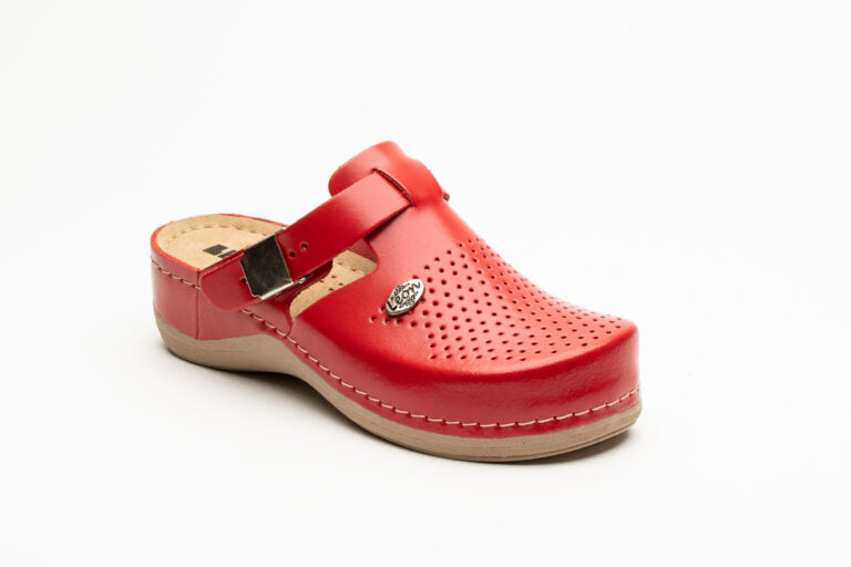 Lana Läder Clogs - Röd