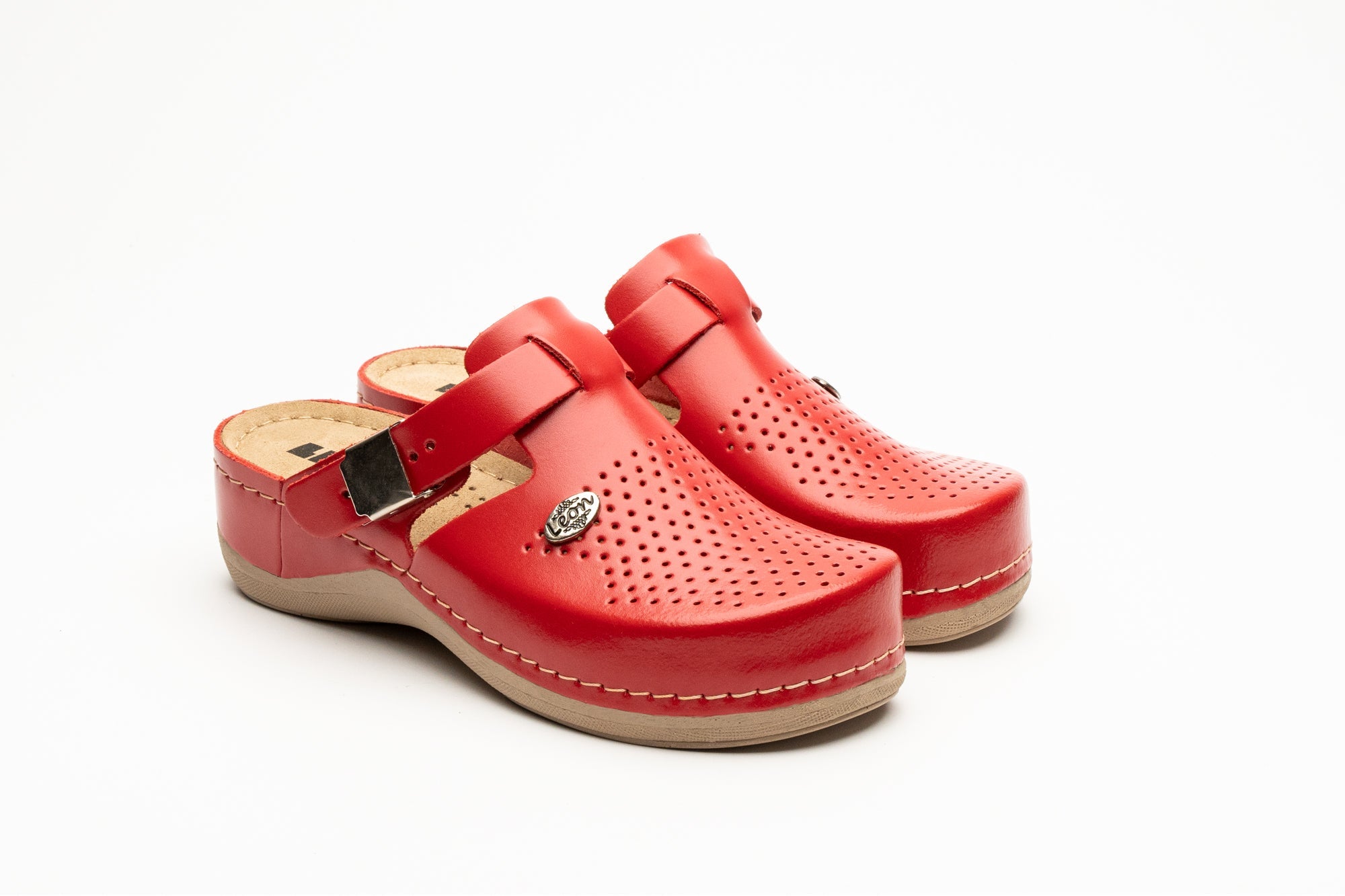 Lana Läder Clogs - Röd