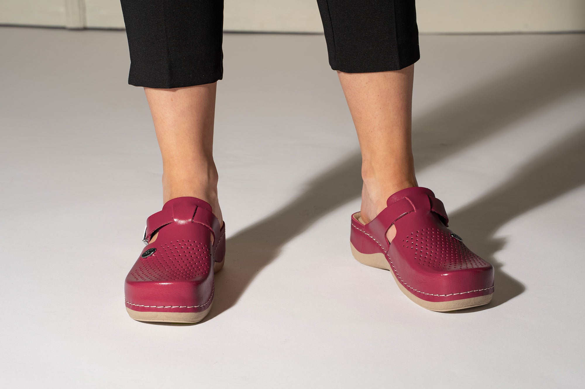 Lana Läder Clogs - Röd