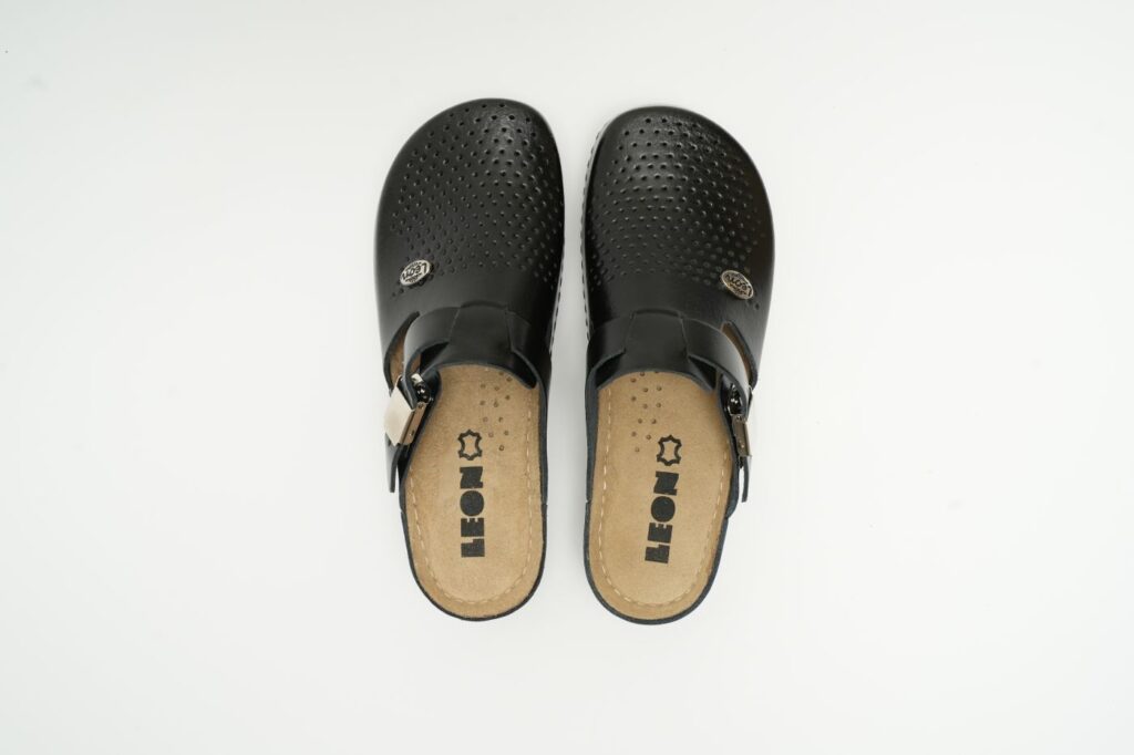 Leona Dam Läder Clogs - Svart