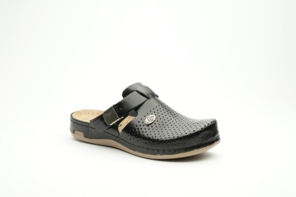 Leona Dam Läder Clogs - Svart