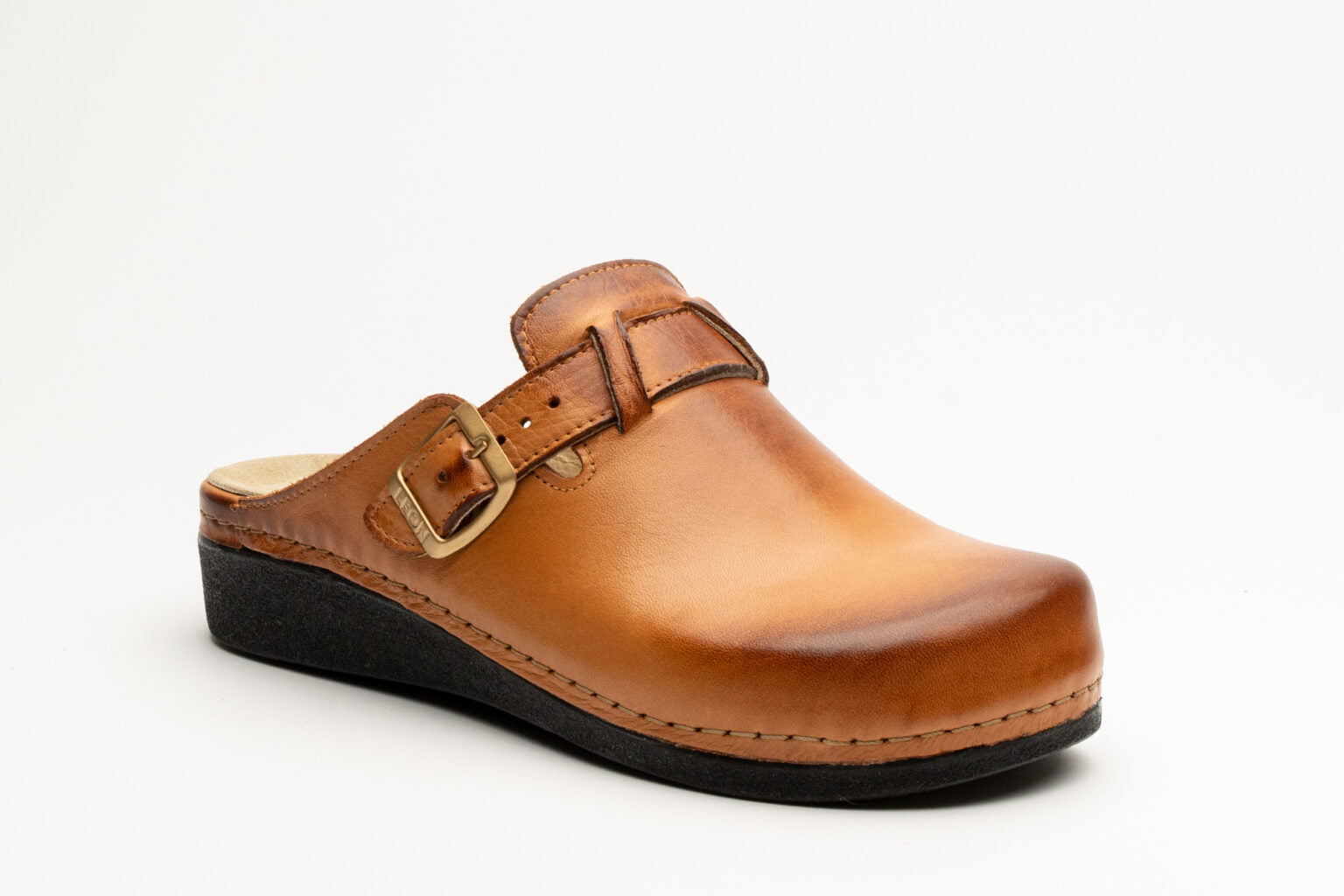 Nora I Läder Clogs - Brun