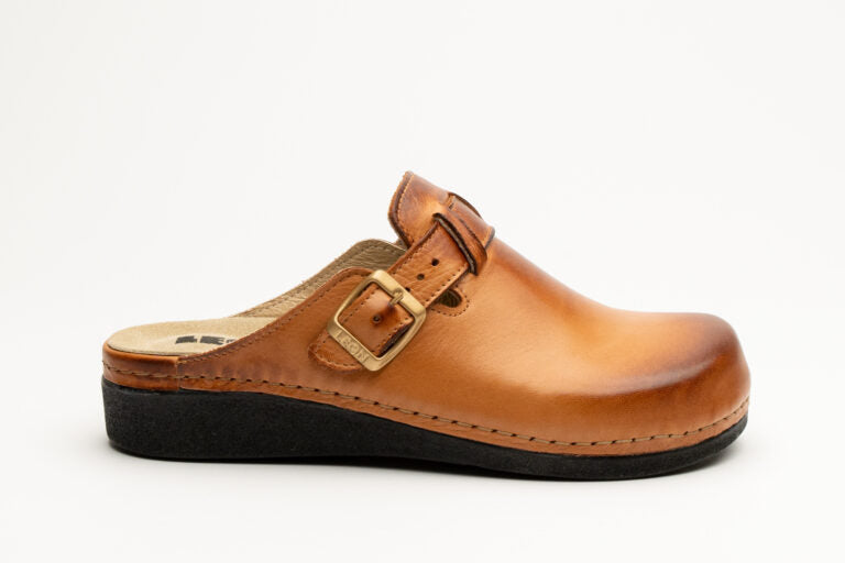 Nora I Läder Clogs - Brun