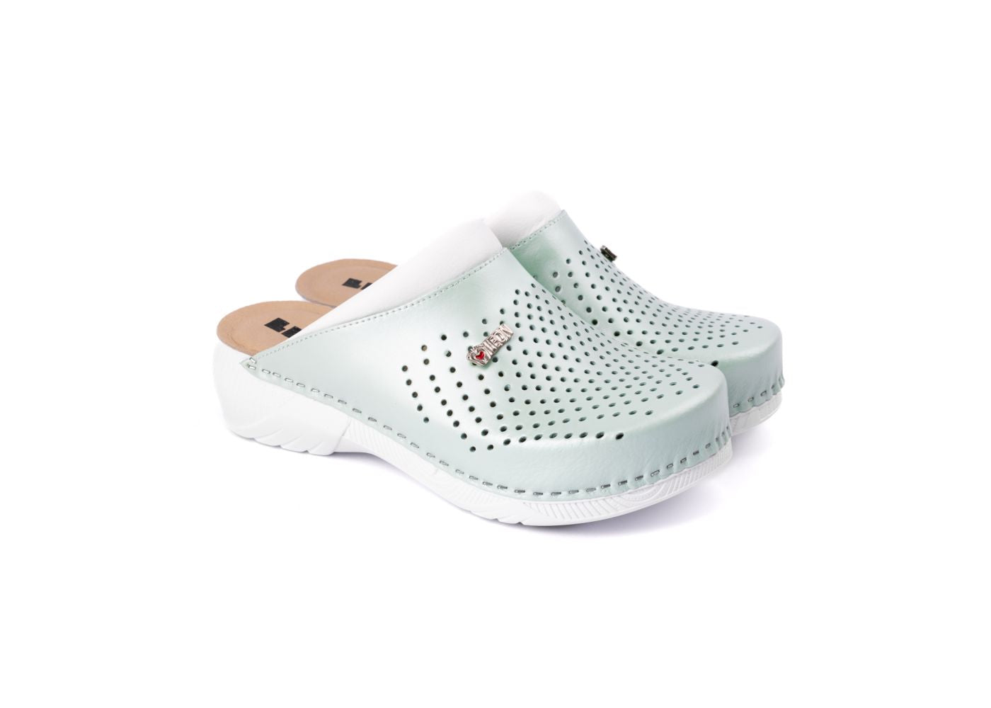 Lätta PU-clogs för damer - pärlemor