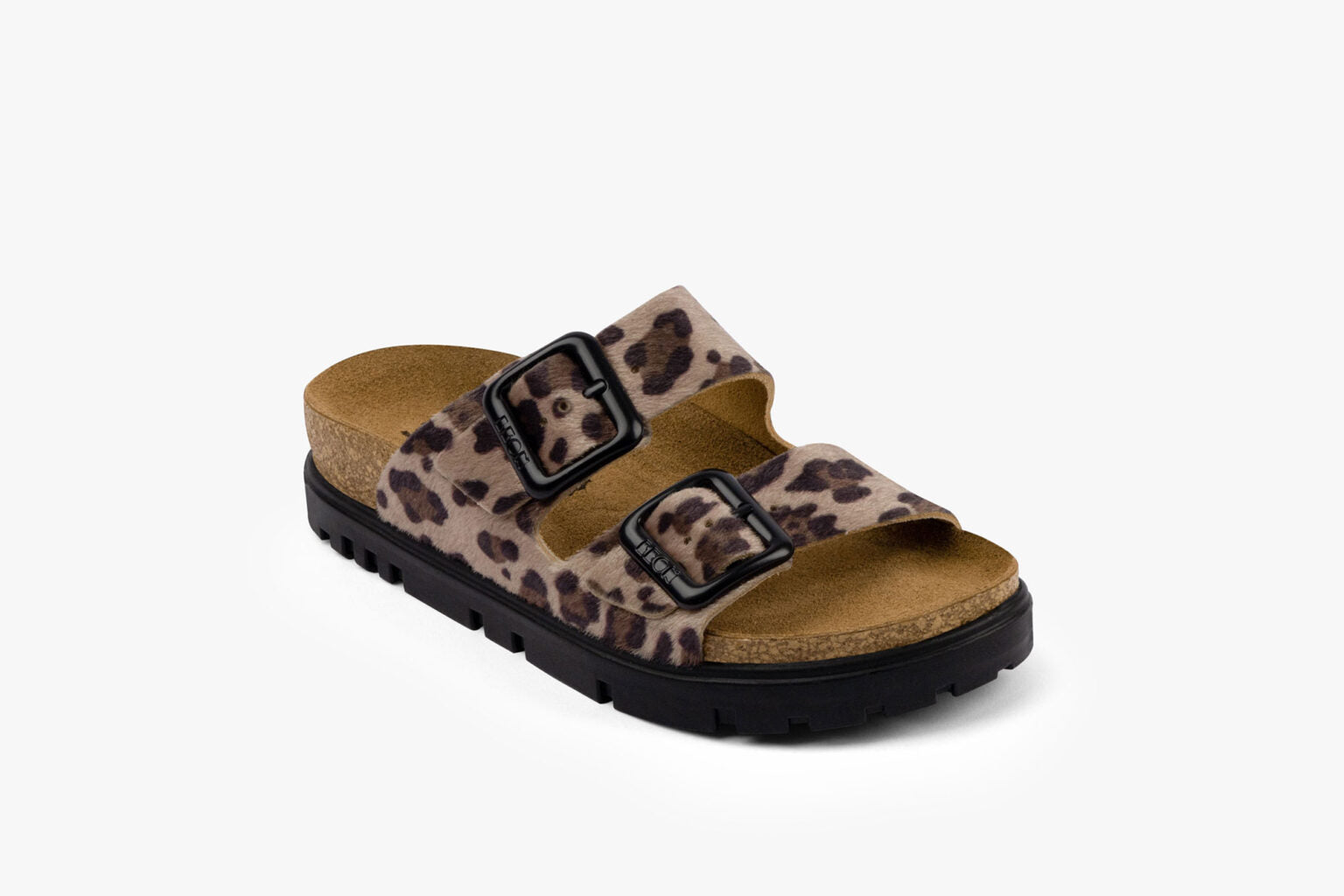 Terra Päls Sandaler - Brun Leopardmönster