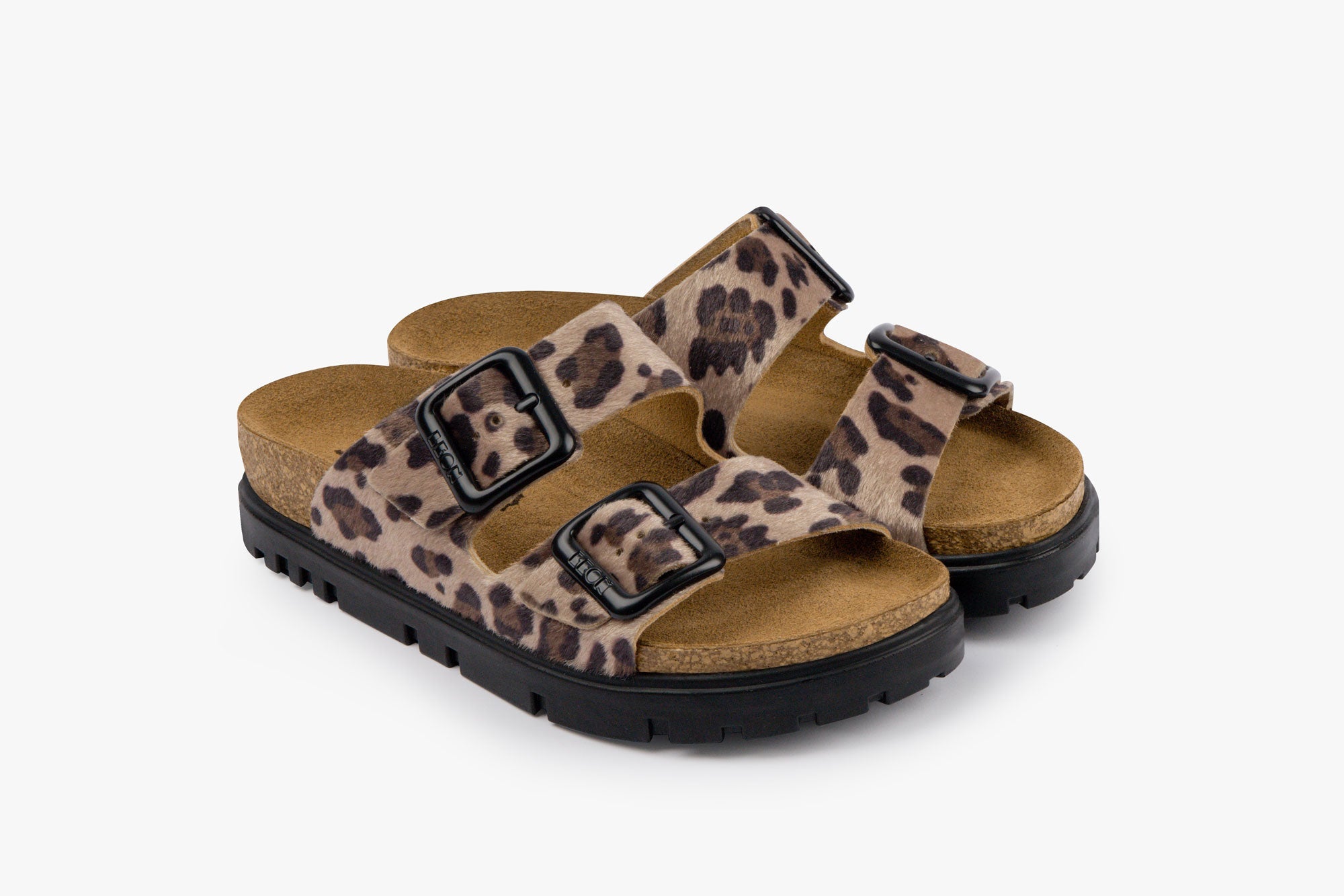 Terra Päls Sandaler - Brun Leopardmönster